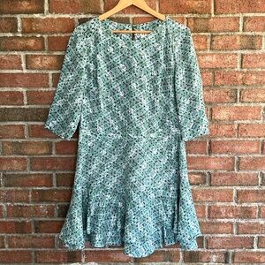 Reiss abstract Geometric Neon Dot Mini Dress size 12